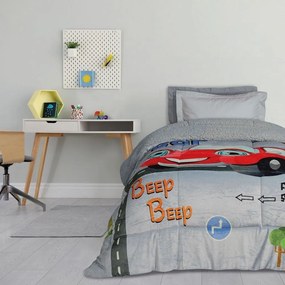 Κουβερτοπάπλωμα Παιδικό 4923 Grey-Red Das Home Μονό 160x220cm Πολυέστερ