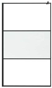 vidaXL Διαχωριστικό Ντουζιέρας με Αμμοβολή Μαύρο 115x195 εκ. Γυαλί ESG
