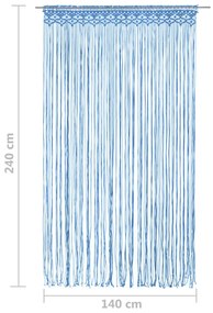Κουρτίνα Μακραμέ Μπλε 140 x 240 εκ. Βαμβακερή - Μπλε