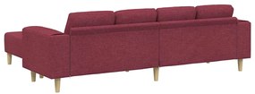 vidaXL Καναπές σαλονιού 3 pcs Κόκκινο Πολυεστέρας