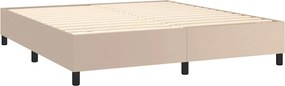 vidaXL Κρεβάτι Boxspring με Στρώμα Καπουτσίνο 160x200εκ.από Συνθ.Δέρμα