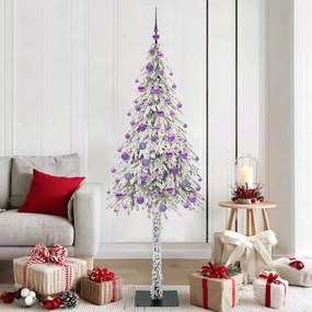 vidaXL Χριστουγεννιάτικο Δέντρο με 300 LED Λευκό 180 cm ΠΕ και Ατσάλι