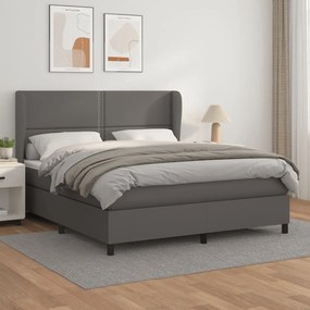 ΚΡΕΒΑΤΙ BOXSPRING ΜΕ ΣΤΡΩΜΑ ΓΚΡΙ 180X200 ΕΚ. ΣΥΝΘΕΤΙΚΟ ΔΕΡΜΑ 3128989