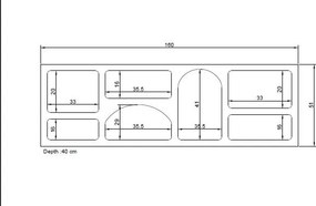 Κονσόλα Λευκό DRAIBA 160x40x51