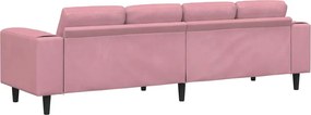 vidaXL Καναπές σαλονιού Ροζ 250 x 77 x 76 εκ.