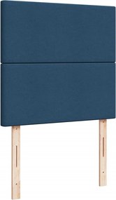 vidaXL Κρεβάτι Boxspring με Στρώμα Μπλε 90x200 εκ.Υφασμάτινο