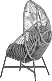 ΠΟΛΥΘΡΟΝΑ-ΦΩΛΙΑ RULER HM6506.01 ΓΚΡΙ ΜΕΤΑΛΛΟ-P.E.RATTAN-ΜΑΞΙΛΑΡΙΑ 90x85x154Υεκ