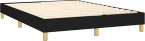 vidaXL Κρεβάτι Boxspring με Στρώμα Μαύρο 140x200 εκ. Υφασμάτινο