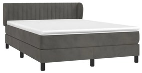 ΚΡΕΒΑΤΙ BOXSPRING ΜΕ ΣΤΡΩΜΑ ΣΚΟΥΡΟ ΓΚΡΙ 140X190 ΕΚ. ΒΕΛΟΥΔΙΝΟ 3127608