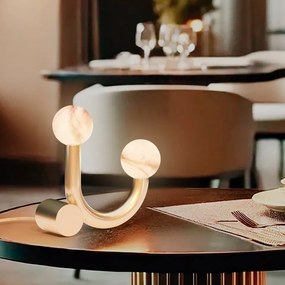 Επιτραπέζιο Φωτιστικό Rigoberta Table 2XG9 Μπρονζέ με Αλάβαστρο