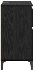 vidaXL Πλαϊνό γραφείο με συρτάρι Μαύρη Οξυά 60 x 35 x 70 cm