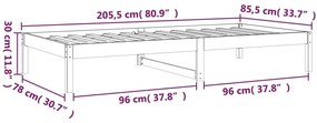 Καναπές Κρεβάτι Λευκός 80 x 200 εκ. από Μασίφ Ξύλο Πεύκου - Λευκό