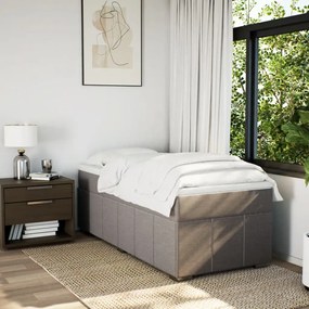 vidaXL Κρεβάτι Boxspring με Στρώμα Taupe 90x200 εκ. Υφασμάτινο