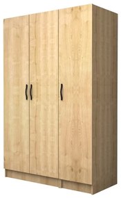 Megapap Ντουλάπα Ρούχων Vivian Τρίφυλλη Φυσικό Οξιάς 120x51,8x181εκ.
