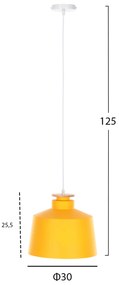 ΦΩΤΙΣΤΙΚΟ ΟΡΟΦΗΣ ΚΡΕΜΑΣΤΟ HM4158.06 ΜΕΤΑΛΛΙΚΟ ΚΙΤΡΙΝΟ ΚΑΠΕΛΟ Φ30x123,5Υεκ - 0537099 - HM4158.06