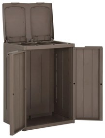 vidaXL Κάδος Απορριμμάτων με 2 Πόρτες Καφέ 65 x 45 x 88 εκ. από PP