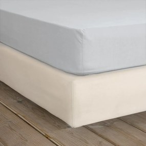 Σεντόνι Unicolors Με Λάστιχο Shiny Grey Nima Μονό 100x232cm 100% Βαμβάκι