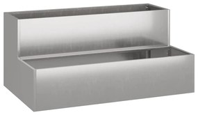 vidaXL Γλάστρα Κήπου Ασημί 100 x 60 x 45 εκ Ανοξείδωτο ατσάλι