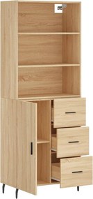 vidaXL Ντουλάπι Sonoma δρυς 69,5 x 34 x 180 εκ. από Επεξεργασμένο Ξύλο