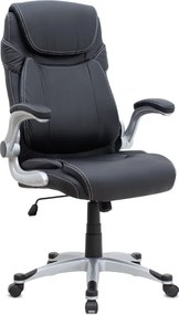 Καρέκλα γραφείου διευθυντική Gustavo Megapap από τεχνόδερμα χρώμα μαύρο 69x65x116/126εκ.