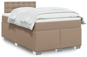 vidaXL Κρεβάτι Boxspring με Στρώμα Καπουτσίνο 120x190εκ.από Συνθ.Δέρμα