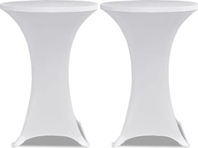 vidaXL Κάλυμμα Τραπεζιού Stretch 4 τεμ. Λευκό Ø 70 εκ.
