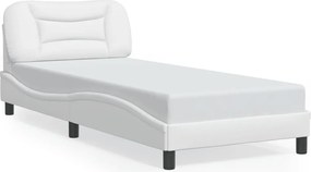 vidaXL Πλαίσιο κρεβατιού με LED χωρίς στρώμα Hvar Λευκό 90x190 εκ.