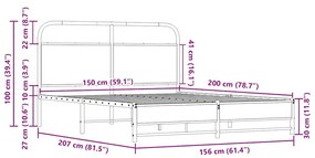 ΠΛΑΙΣΙΟ ΚΡΕΒΑΤΙΟΥ ΧΩΡ. ΣΤΡΩΜΑ SONOMA ΔΡΥΣ 150X200ΕΚ. ΕΠ. ΞΥΛΟ 4100430