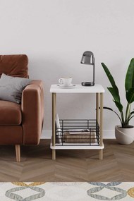 Βοηθητικό Τραπεζάκι Λευκό / Μαύρο MECRO 45x38x58