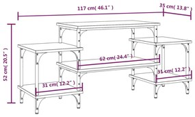 Έπιπλο Τηλεόρασης Καπνιστή Δρυς 117x35x52 εκ. Επεξ. Ξύλο - Καφέ