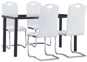 vidaXL Σετ Τραπεζαρίας 5 Τεμαχίων Λευκό από Συνθετικό Δέρμα