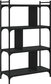 vidaXL Βιβλιοθήκη 4 Επιπέδων Μαύρη 76 x 32 x 123 εκ. από Επεξεργ. Ξύλο