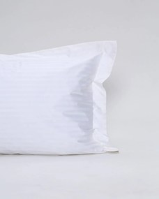 Λευκή Oxford Ξενοδοχειακή Μαξιλαροθήκη με Ρίγα 1cm Studio 52x72+5cm