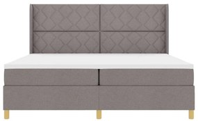 vidaXL Κρεβάτι με ελατήριο με στρώμα Taupe 200 x 200 cm ύφασμα