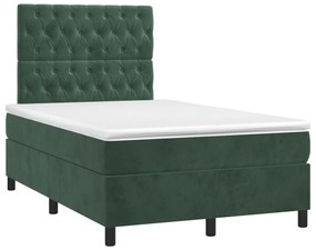 ΚΡΕΒΑΤΙ BOXSPRING ΜΕ ΣΤΡΩΜΑ ΣΚΟΥΡΟ ΠΡΑΣΙΝΟ 120X190ΕΚ. ΒΕΛΟΥΔΙΝΟ 3270022