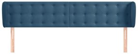 vidaXL Κεφαλάρι με Πτερύγια Σκούρο Μπλε 203x23x78/88 εκ. Βελούδινο