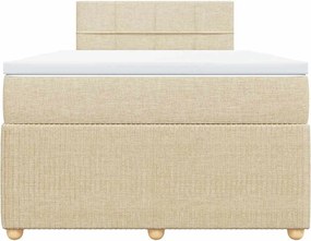 vidaXL Κρεβάτι Boxspring με Στρώμα Κρεμ 120x200 εκ. Υφασμάτινο
