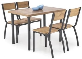 MILTON table + 4 chairs color: natural / black