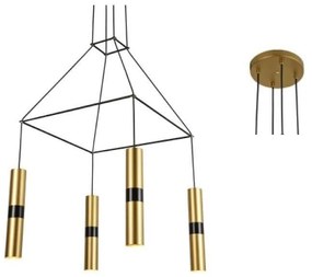 Φωτιστικό Οροφής HM854P56BR 4XGU10 56X56XH150 Brass Aca Decor Metal
