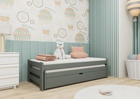 Καναπές Κρεβάτι Anis  με Συρόμενο από μασίφ ξύλο Graphite  90×200cm