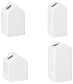Βάζα Σπιτάκια (Σετ 4Τμχ) LBTRD0012928 5,5/8,5cm White Raeder Porcelain