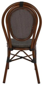 Καρέκλα KASON C5026 Αλουμινίου Bamboo Look Καφέ με Textline 40,5x56,5x89,5 εκ. 40.5x56.5x89.5 εκ.