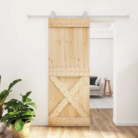 vidaXL Συρόμενη Πόρτα Φυσικό και Λευκό 80 x 210 cm