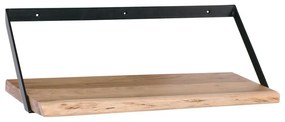 WOODWELL ΕΑ7072,2WALL-2 Ράφι Τοίχου Μέταλλο Βαφή Μαύρο, Ξύλο Ακακία Φυσικό 60x25x20cm ΕΑ7072,2