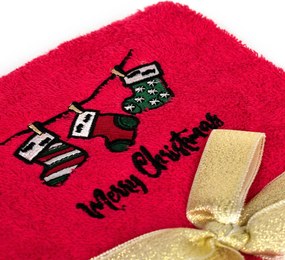 Χριστουγεννιάτικες Πετσέτες (Σετ 2τμχ) Dimcol Christmas Socks Red