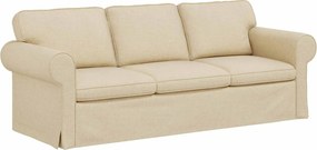 vidaXL Καναπές Κρεμ 215 x 82 x 80 εκ ύφασμα