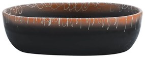 vidaXL Νιπτήρας Οβάλ Μαύρος και Πορτοκαλί 47 x 33 x 13 εκ. Κεραμικός