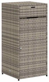 vidaXL Ντουλάπι Αποθήκευσης Κήπου Γκρι 55x55x111 εκ. Συνθετικό Ρατάν