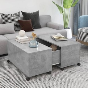 vidaXL Τραπεζάκι Σαλονιού Γκρι Σκυροδέματος 75x75x38 εκ. Μοριοσανίδα