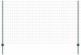 vidaXL Φράχτης με Στήλες. Πράσινο 1.4 x 10 m Ατσάλι
